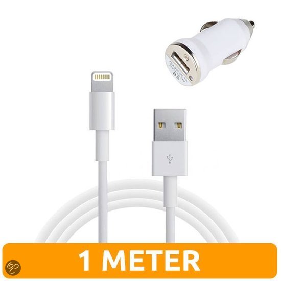 iPhone 5 / 5S / 5C /lightning kabel USB + Autolader | Powersat-Bazaar